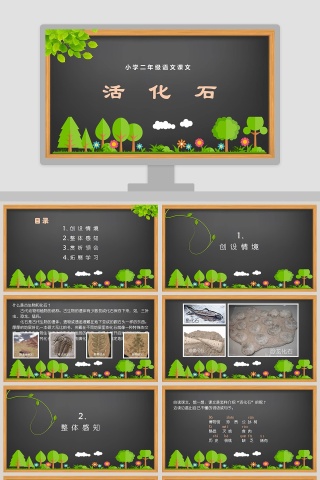 小学二年级语文课文活化石读书分享会说课课件