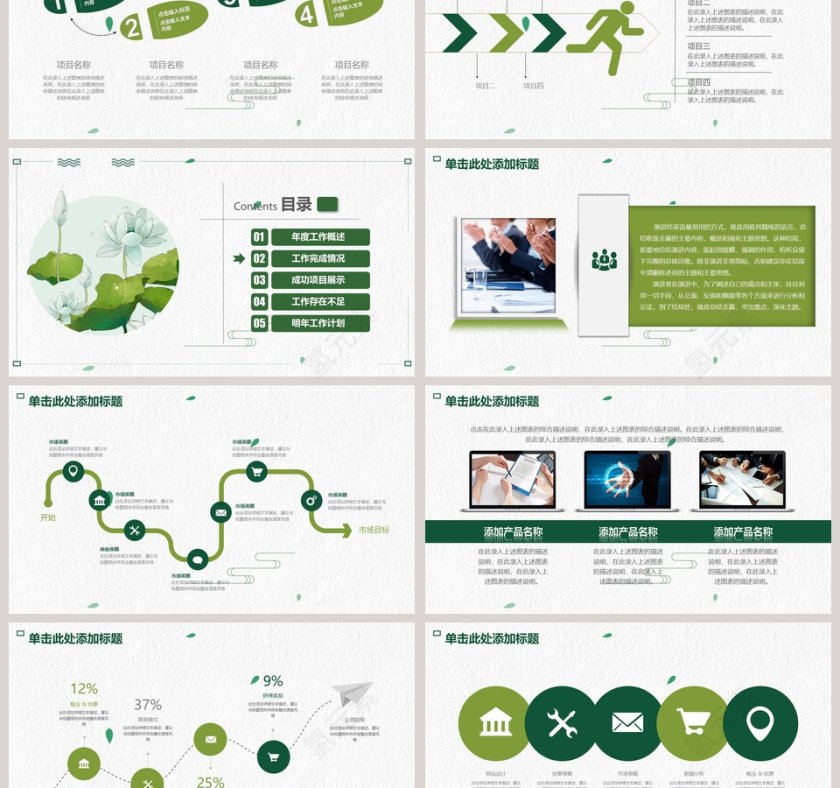 小清新总结报告模板PPT第3张