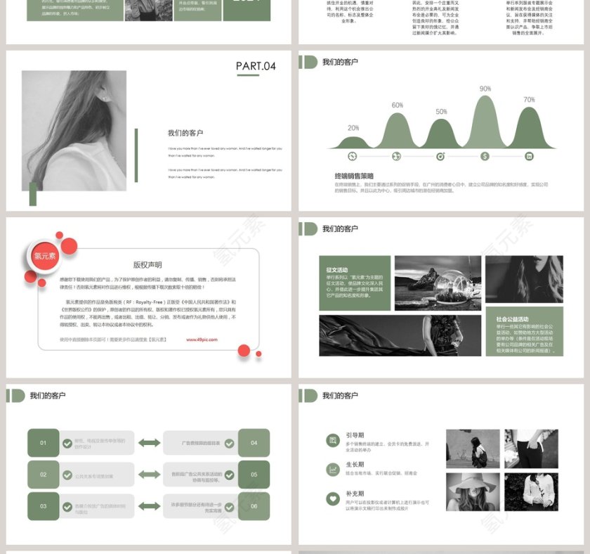 欧美杂志风服装汇报PPT模板第4张