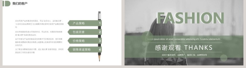 欧美杂志风服装汇报PPT模板第5张