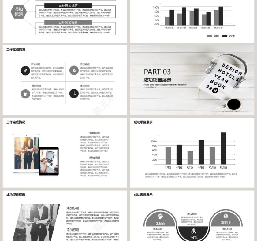 2018简约工作汇报PPT模板第3张