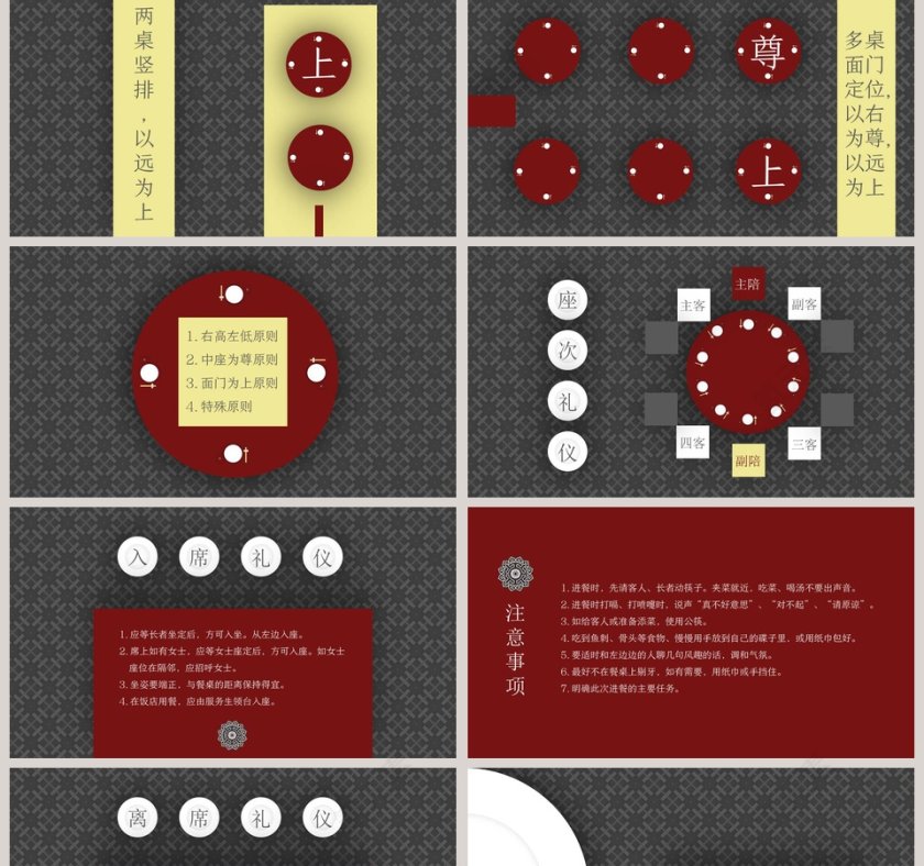 庄重大气社交餐桌礼仪PPT第2张