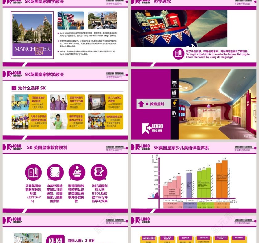 彩色英语教学课件ppt模板第2张