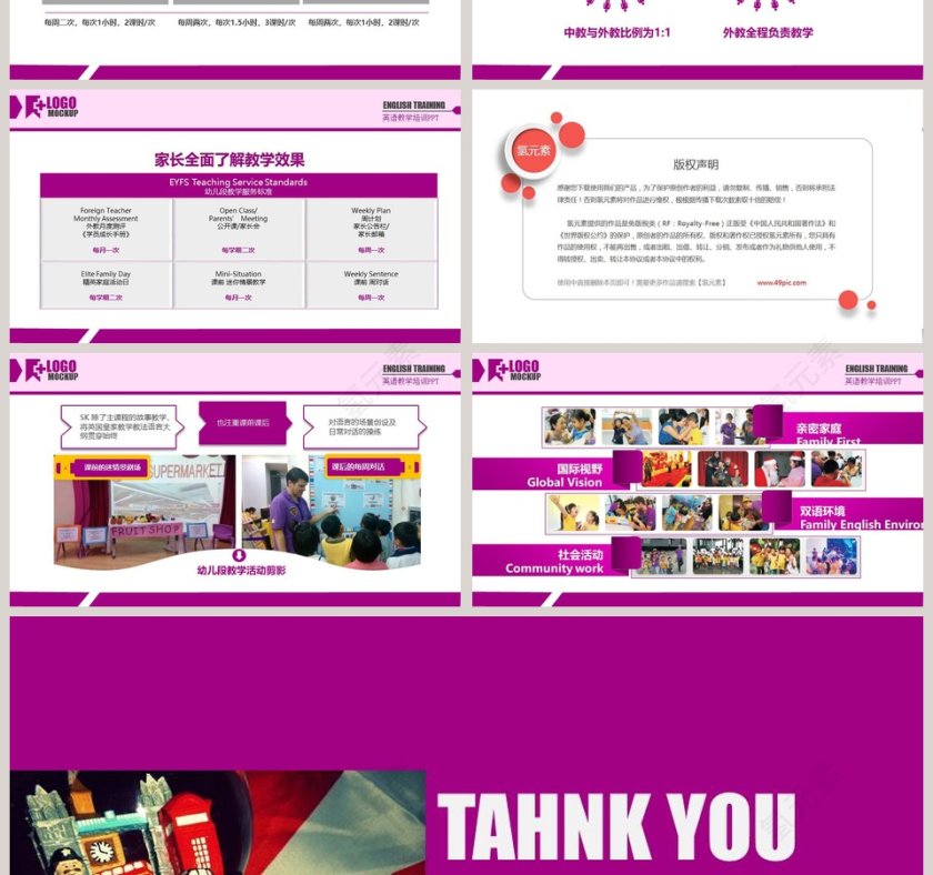 彩色英语教学课件ppt模板第7张