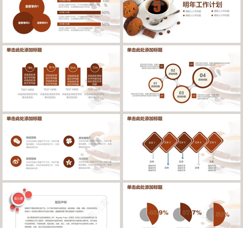 咖啡休闲PPT模板第6张