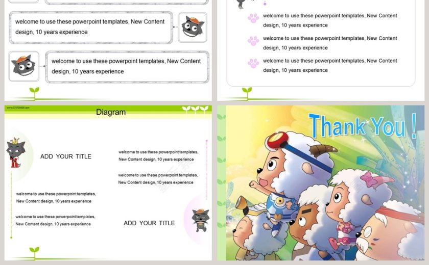 卡通可爱儿童PPT模板 第5张