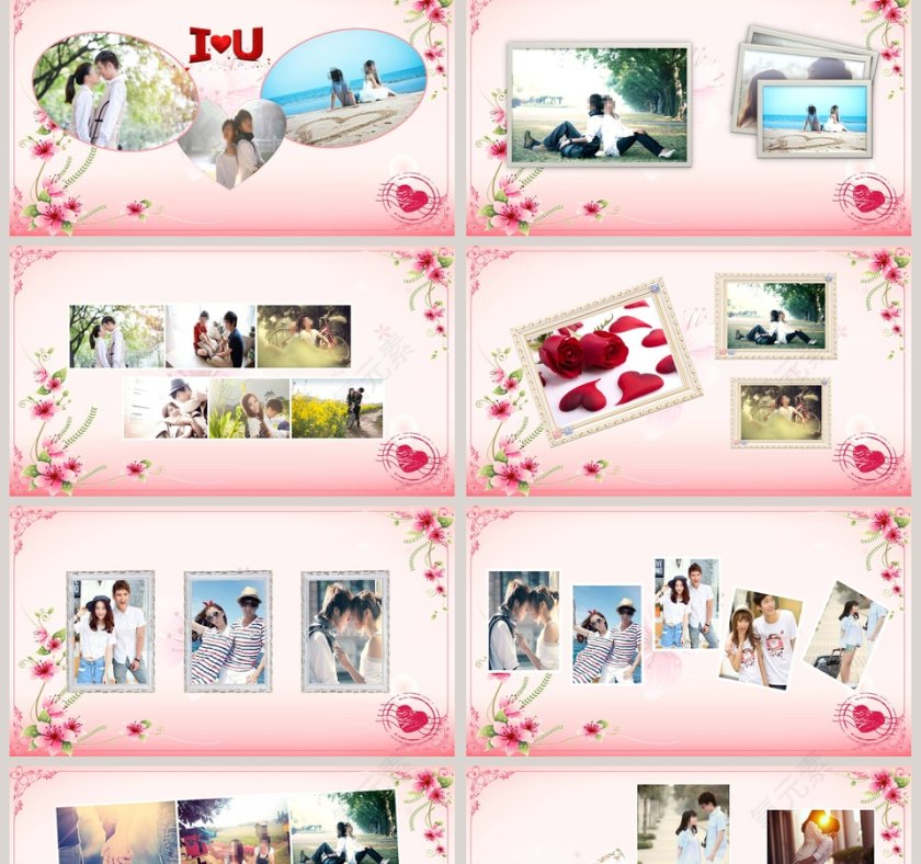 简约浪漫婚礼PPT模板表白求婚PPT第2张