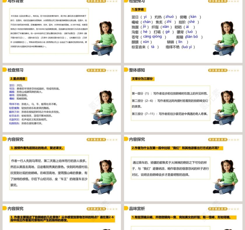 部编版八年级下册语文登勃朗峰PPT课件第2张