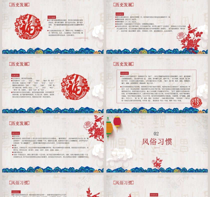 红色简约春节习俗传统文化第2张