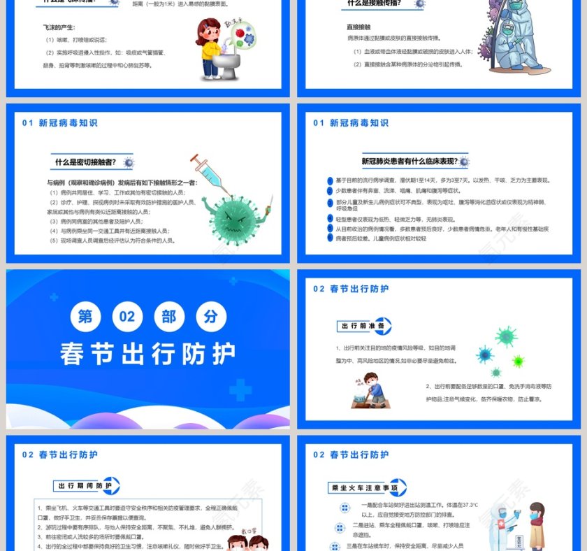 非必要不出境减少跨省出行春节新冠病毒防控指南PPT模板第3张