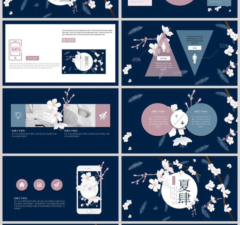 黑色简洁夏天你好工作总结PPT第4张