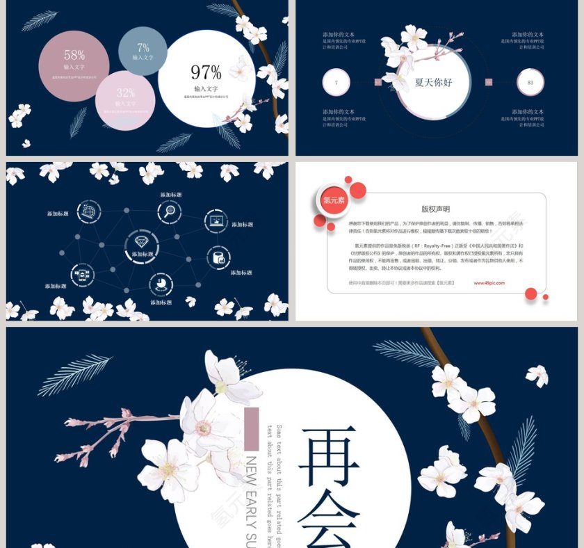 黑色简洁夏天你好工作总结PPT第5张