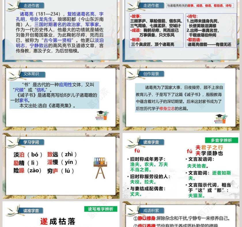 课文解析人教版七年级语文上册诫子书语文课件PPT第2张