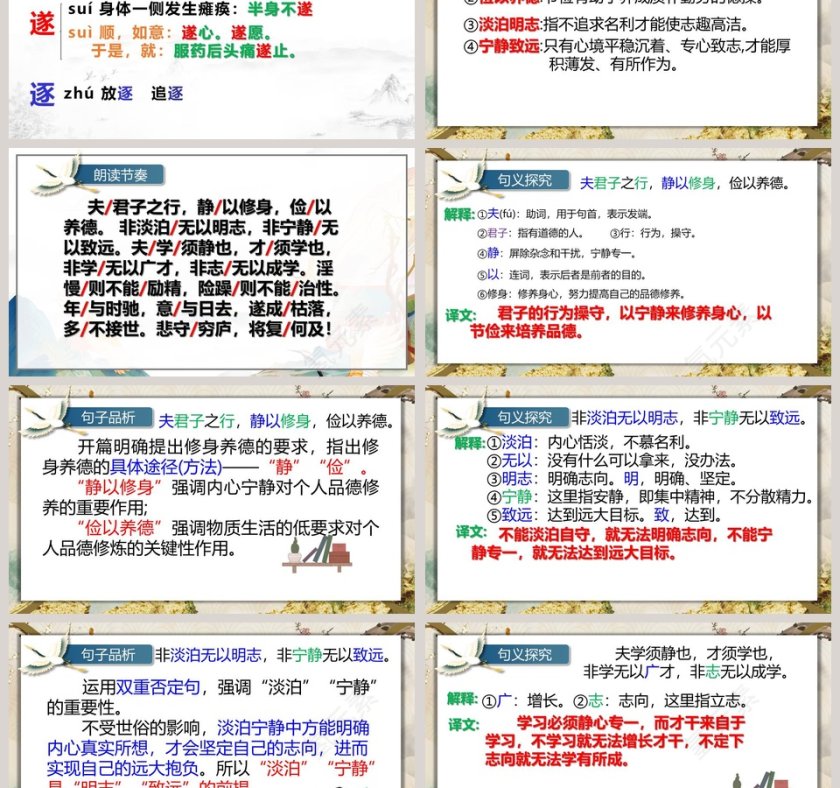 课文解析人教版七年级语文上册诫子书语文课件PPT第3张