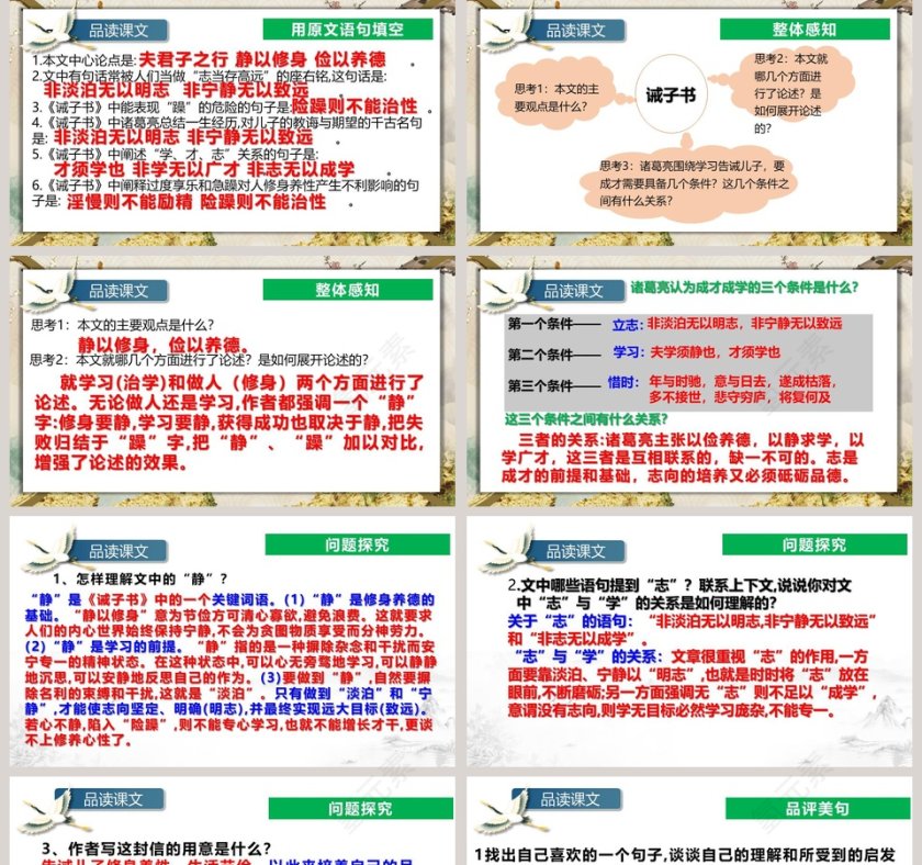 课文解析人教版七年级语文上册诫子书语文课件PPT第5张