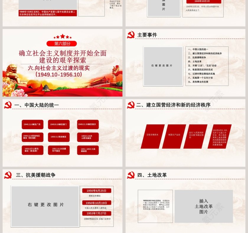 光辉的历程伟大的成就辉煌98载党史PPT模板第13张