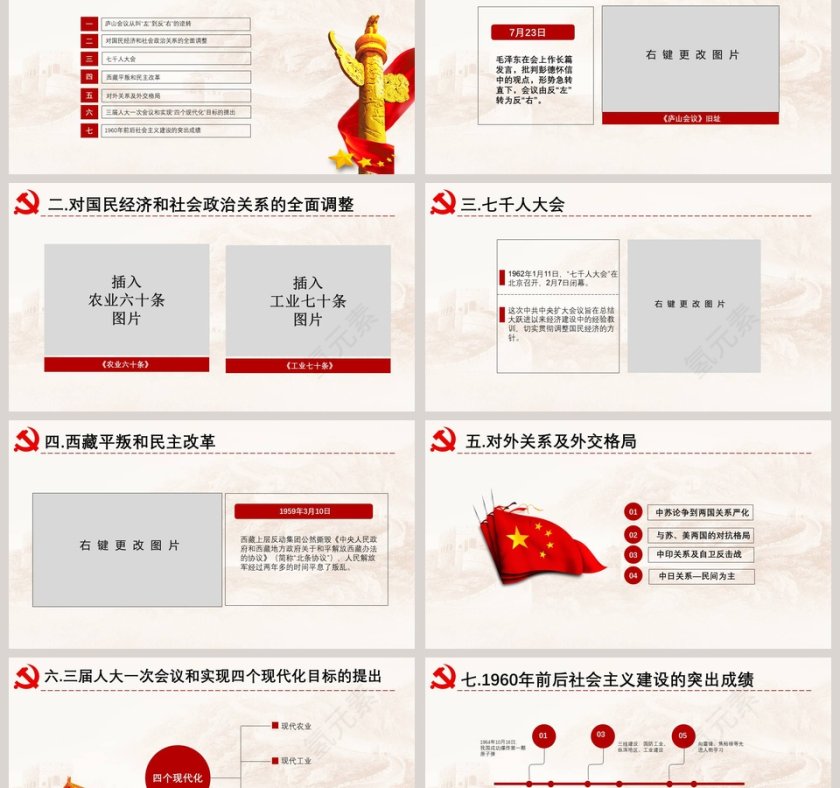 光辉的历程伟大的成就辉煌98载党史PPT模板第15张