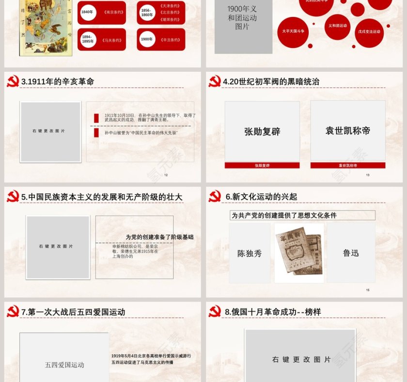 光辉的历程伟大的成就辉煌98载党史PPT模板第3张