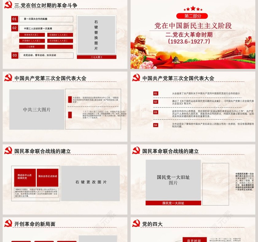 光辉的历程伟大的成就辉煌98载党史PPT模板第5张