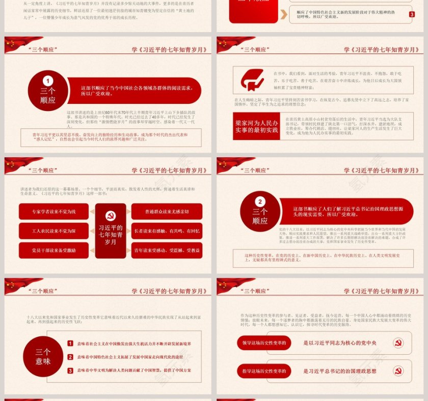红色党课党政习近平七月知青岁月知识党员学习解读ppt模板第4张