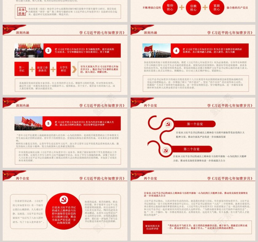 红色党课党政习近平七月知青岁月知识党员学习解读ppt模板第7张