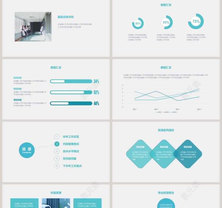 医疗医学医生年终工作总结计划动态ppt模板 第2张