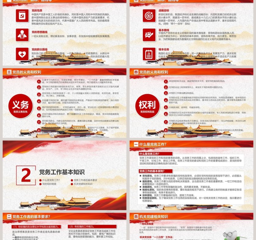 简约大气党支部党务知识培训PPT模板第2张