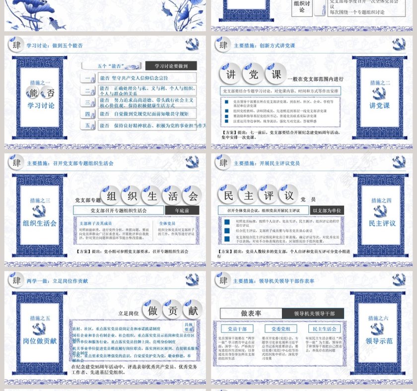 蓝色简约大气两学一做PPT第4张