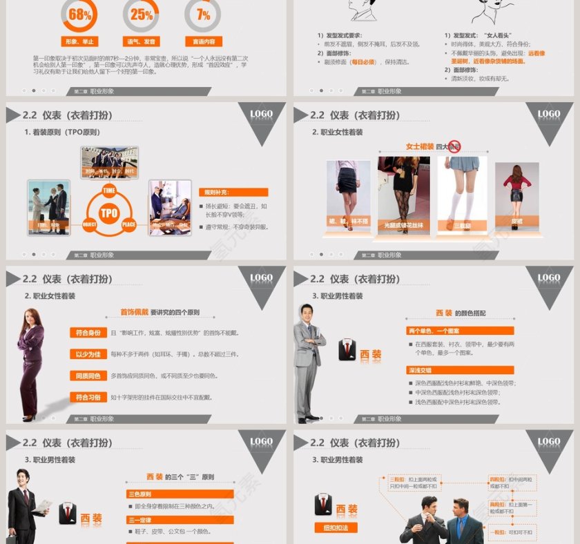 简约商务礼仪培训PPT模板第3张