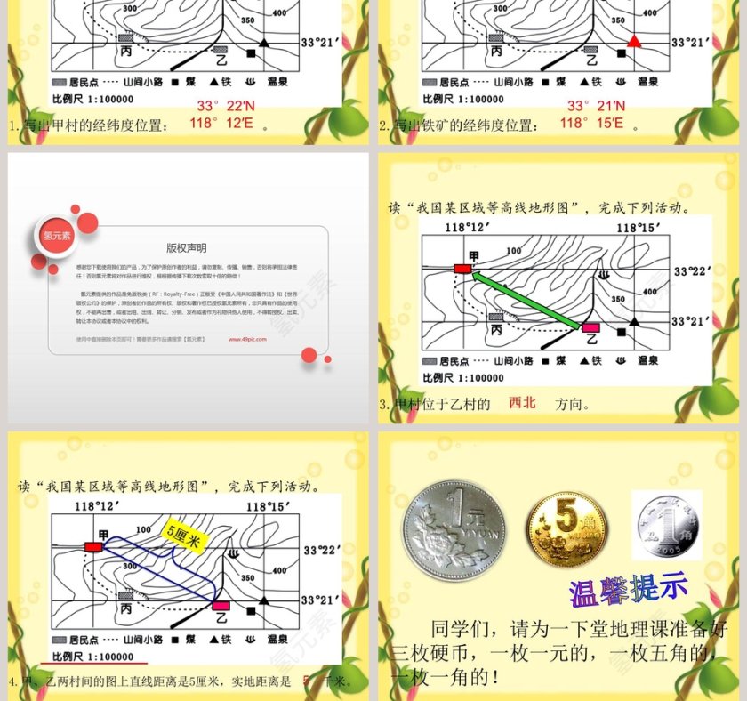 地图的阅读-第一章地球和地图教学ppt课件第13张