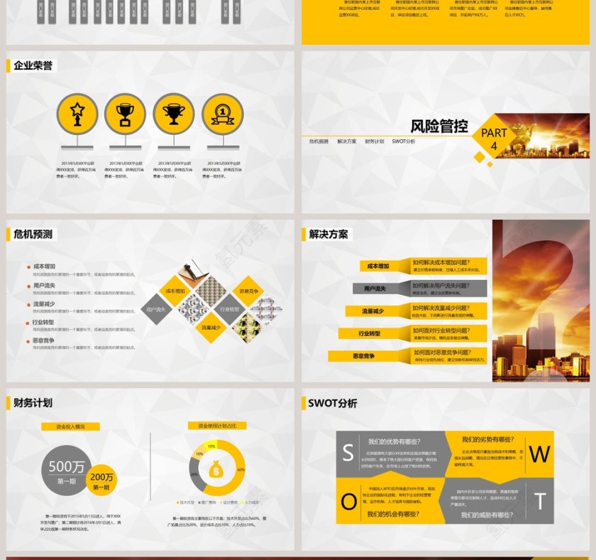 大气商务风商业计划书ppt模板第4张