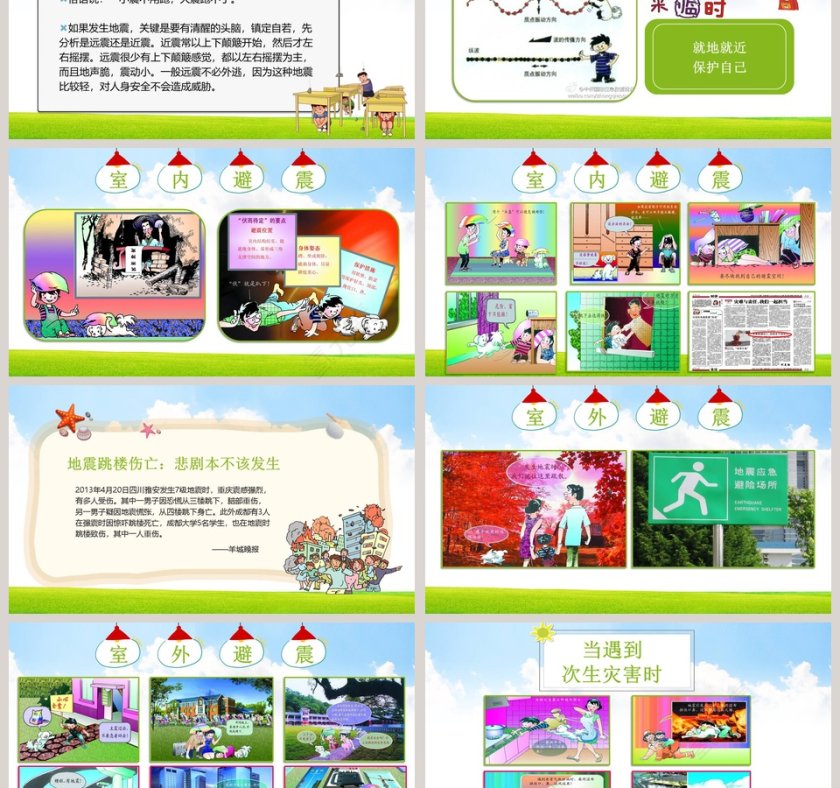 防震减灾应急知识宣传活动儿童抗震防灾PPT模板第3张