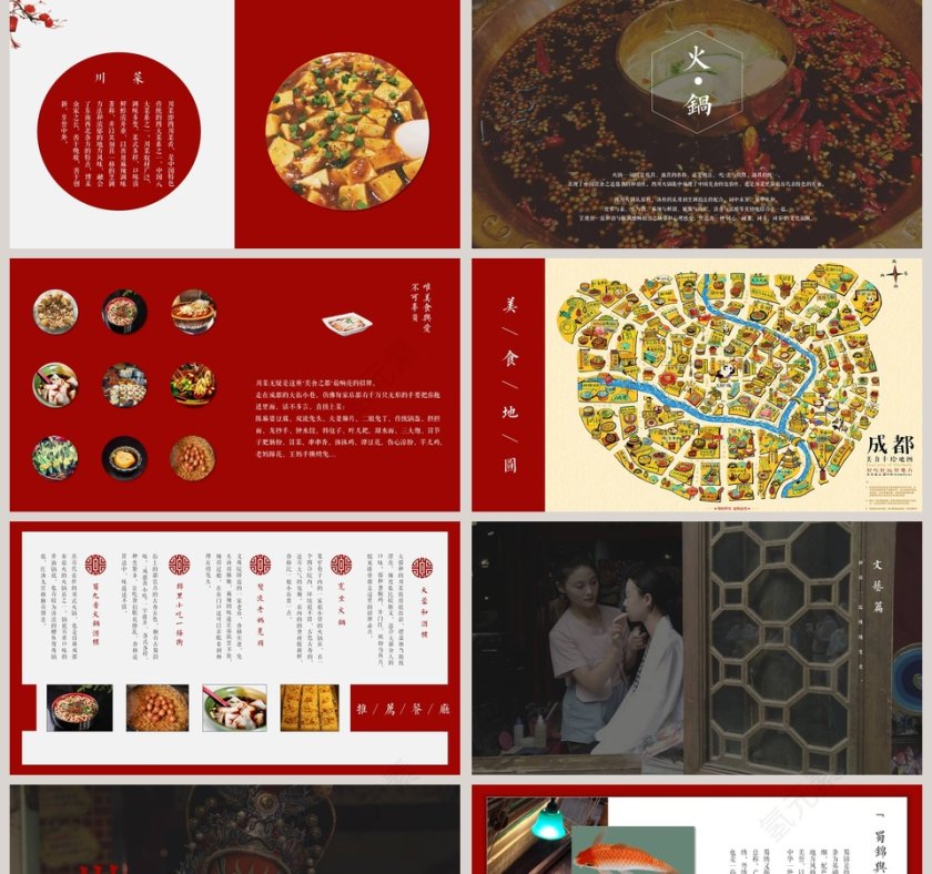 成都文艺杂志风旅游相册宣传PPT模板  第5张