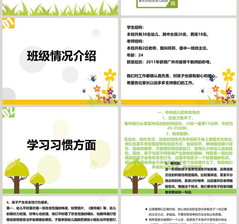 幼儿园中班班级情况座谈会家长会PPT第2张