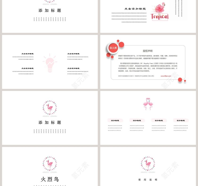 火烈鸟主题PPT第3张