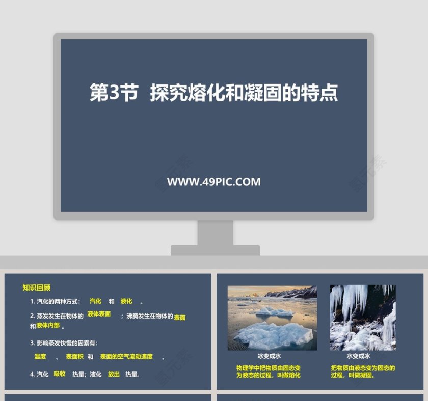 第3节  探究熔化和凝固的特点教育培训PPT模板第1张