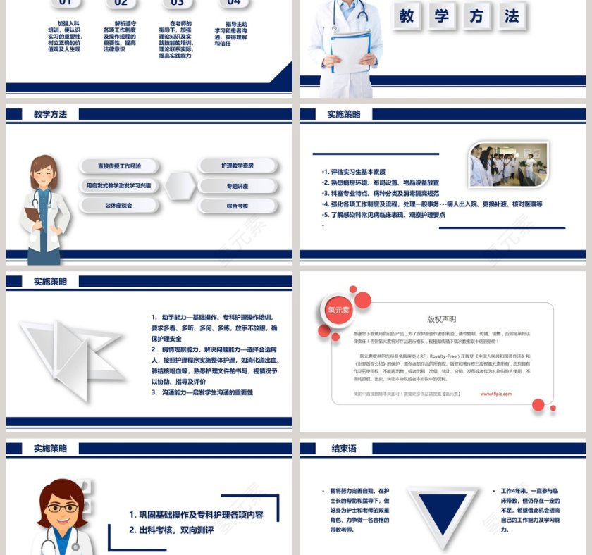 卡通护理总带教岗位竞聘竞聘PPT模板 第3张