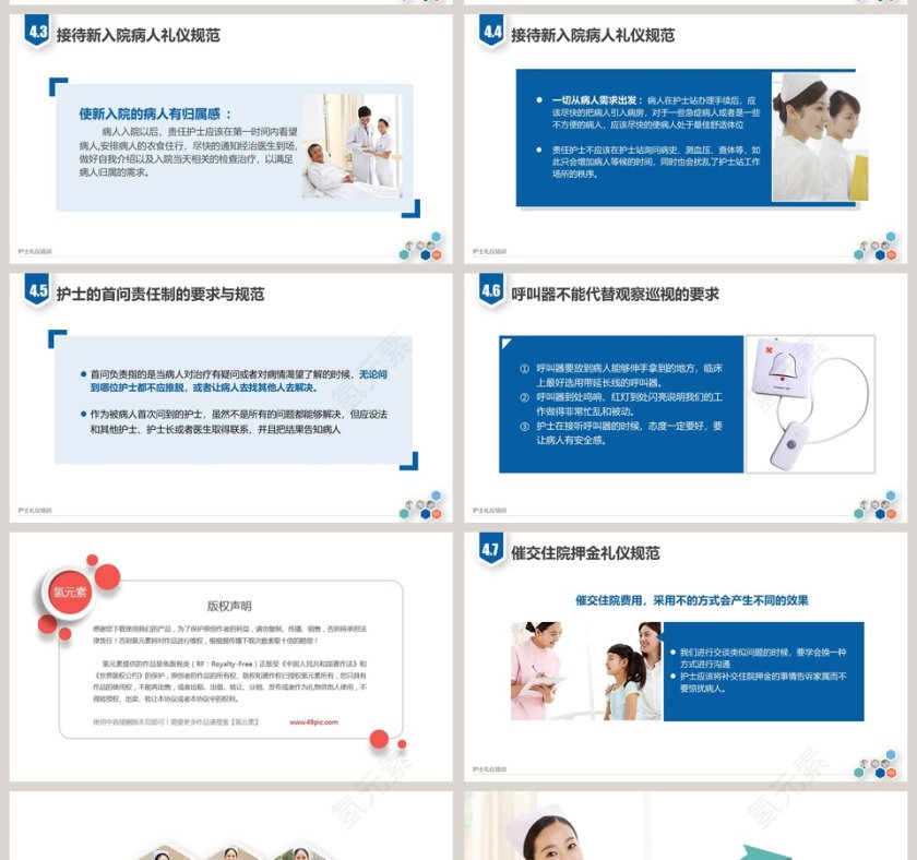 框架完整护士礼仪培训PPT模板第11张