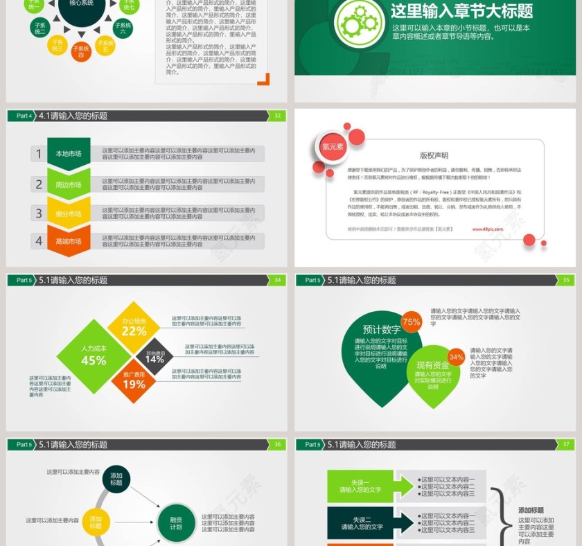 中国人寿报告通用PPT模板第6张