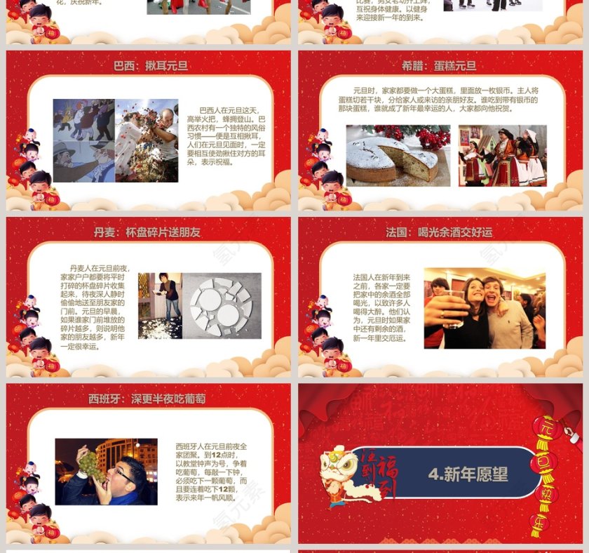 庆元旦迎新年动态PPT模版元旦主题班会PPT第4张