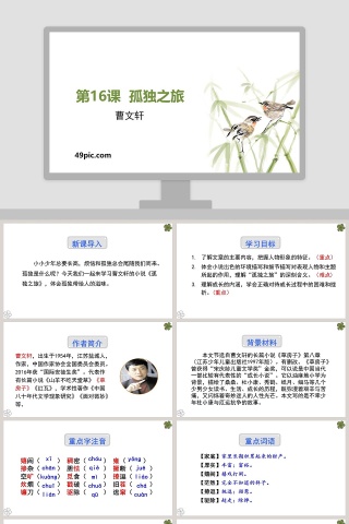 课文解析孤独之旅语文课件PPT