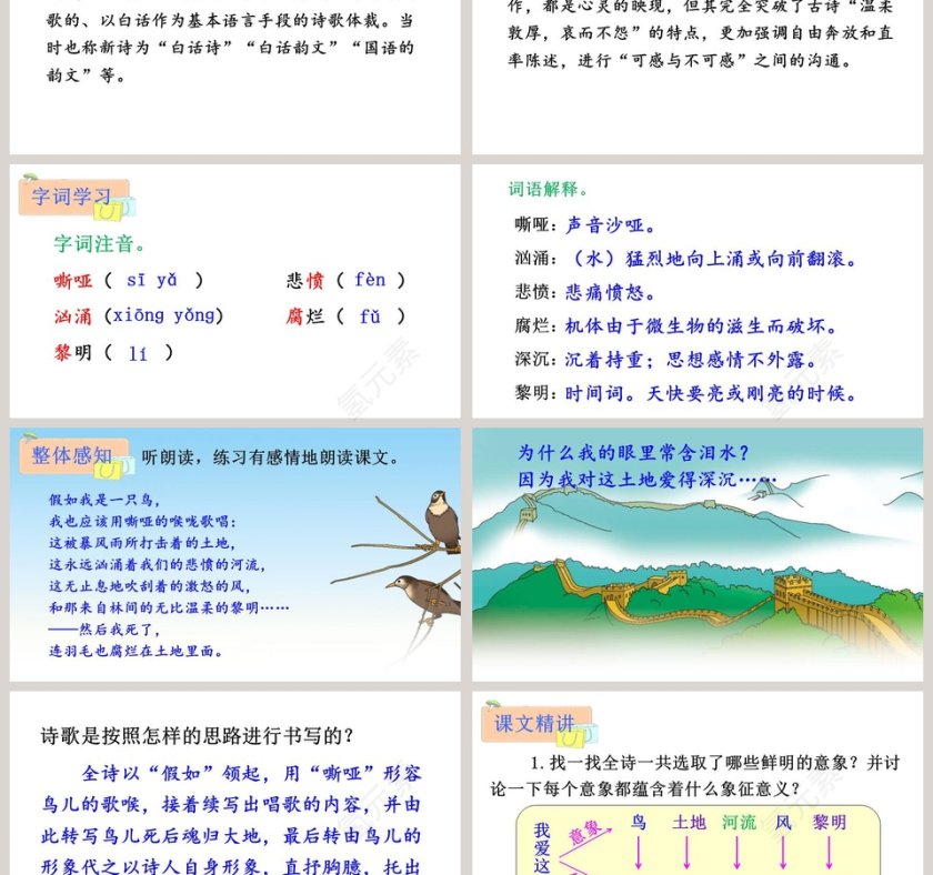 部编版九年级语文上册我爱这土地语文课件PPT第3张