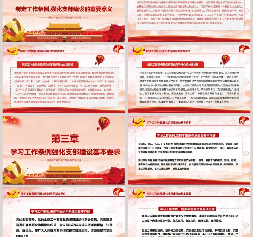 2019中国共产党支部工作条例党课PPT模板第3张