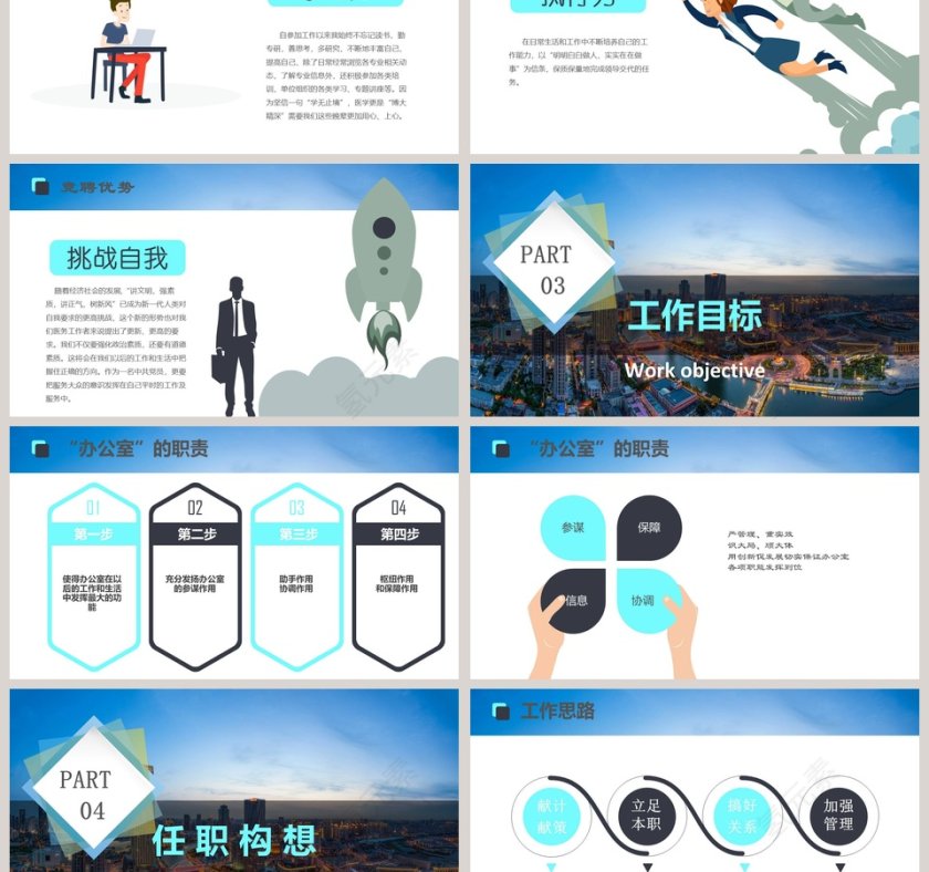 商务简约风岗位竞聘报告办公室主任竞聘报告岗位竞聘报告PPT模板第3张