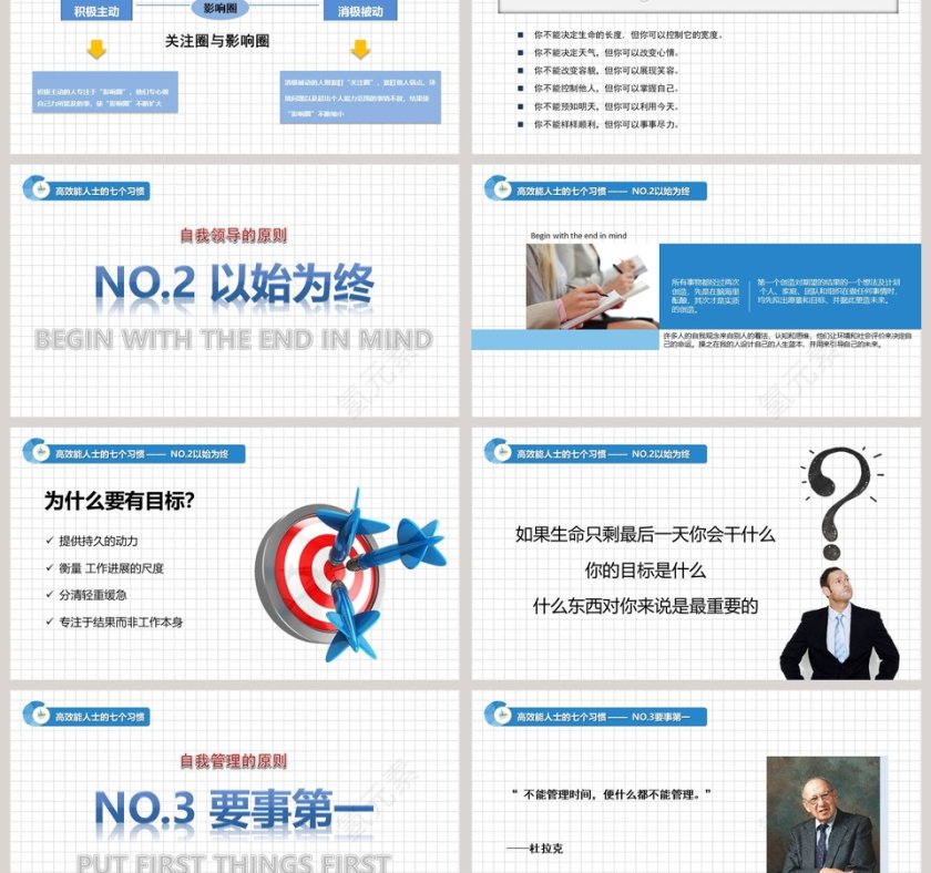 高效能人士的7个习惯ppt模板第3张
