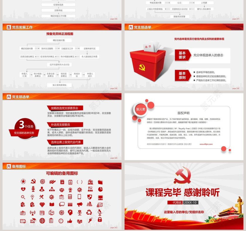 党支部党务知识培训课程ppt模板第7张