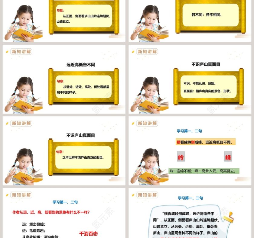 人教部编版四年级语文上册古诗三首题西林壁语文课件PPT第3张