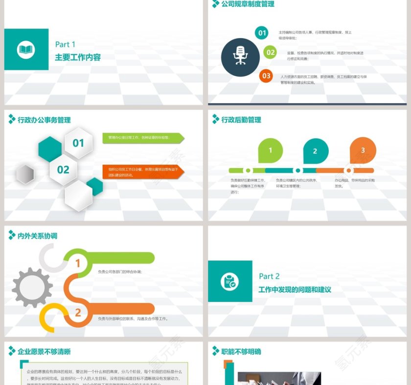 彩色简约部门经理述职报告ppt第2张