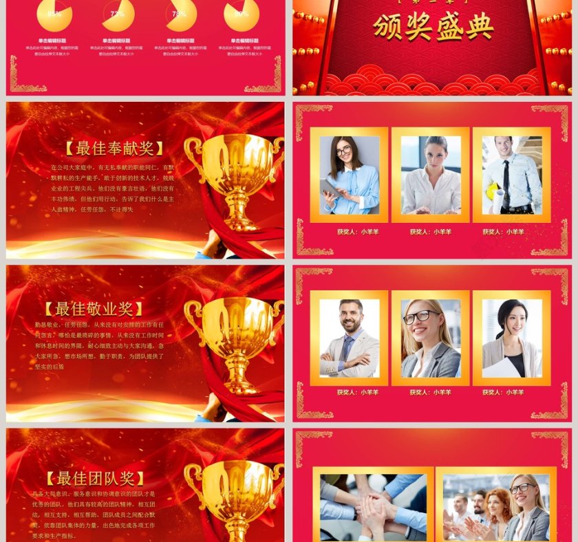 红色简约喜庆公司企业开门红ppt第3张