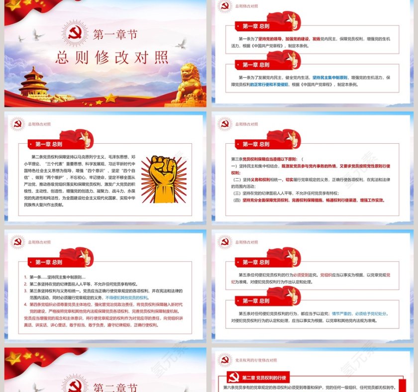 中国共产党党员权利保障条例修订前后对照表PPT模板第2张